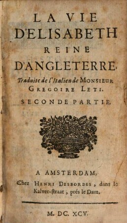 La Vie D'Elisabeth Reine D'Angleterre, 2