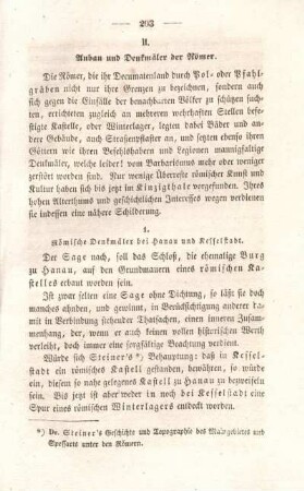 1. Römische Denkmäler bei Hanau und Kesselstadt.