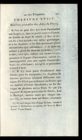 Chapitre XVIII. Résultats probables des Actes du Procès.