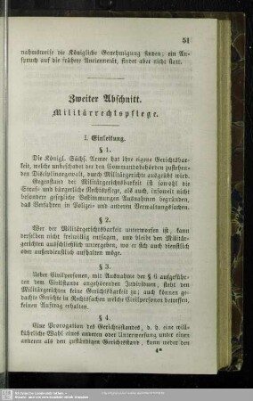 Zweiter Abschnitt. Militärrechtspflege