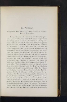 XI. Vorlesung. Symptome: Kopfschmerz - Schwindel - Erbrechen