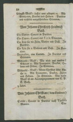 Von Johann Christoph Friedrich Bach