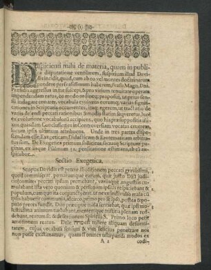 Sectio Exegetica.