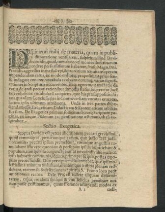Sectio Exegetica.