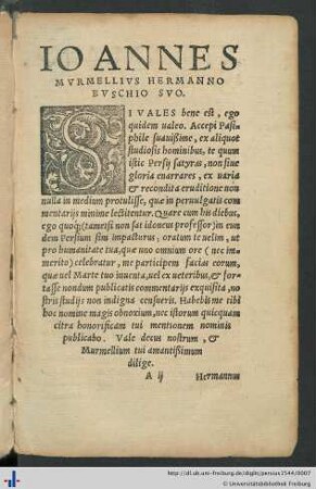 Ioannes Murmellius Hermanno Buschio Suo