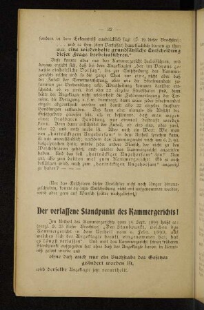 Der verlassene Standpunkt des Kammergerichts!
