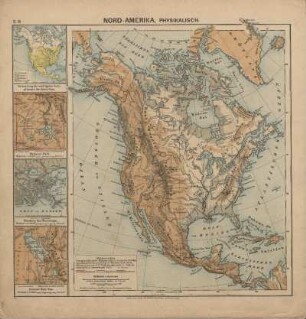 Nord-Amerika, physikalisch, Verbreitung der wichtigsten Nutzpflanzen Nordamerikas, National-Park, Mündung des Mississippi, Grosser Salz See