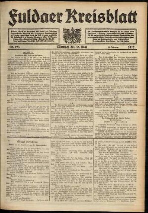 Ausgabe vom Mittwoch, den 30. Mai 1917.