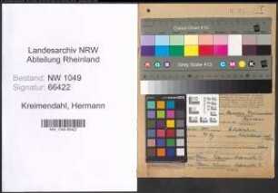 Entnazifizierung Hermann Kreimendahl , geb. 21.12.1885 (Postbeamter)