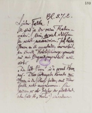 Brief an Gustav Falke