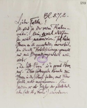 Brief an Gustav Falke