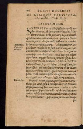 De Reliquis Particularibus morbis. Cap. XIX.
