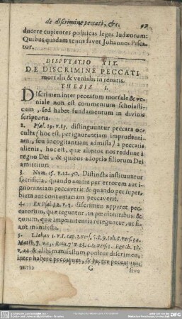 Disputatio XIX. De Discriminine Peccati mortalis & venialis in renatis