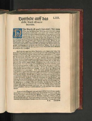 Vorrhede auff das Erste Buch Maccabeorum.