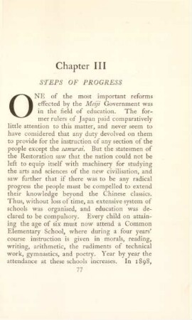 Chapter III. Steps of progress