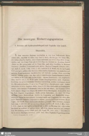 Die massigen Erstarrungsgesteine