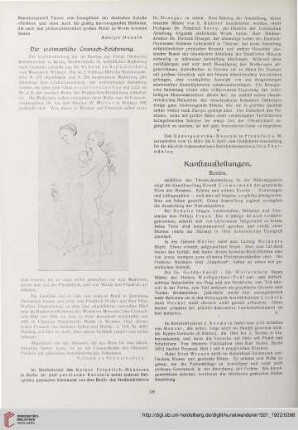 Kunstauktionen / Vom Hollenischen Kunstmarkt / Londoner Kunstschau / Bibliographische und bibliophile Notizen / Neue Kunstbücher / Antiquariatskataloge / Alte und neue Graphik / Kleine Kunstchronik / Werbung