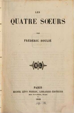 Les quatre soeurs : par Frédéric Soulié