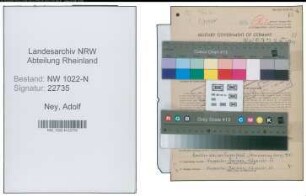 Entnazifizierung Adolf Ney , geb. 17.10.1887 (Postbeamter)