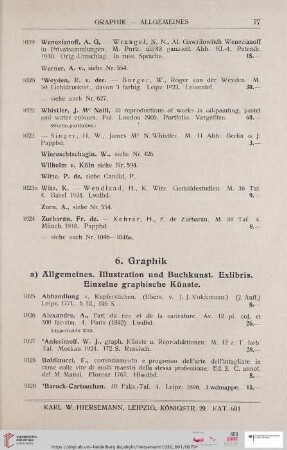 6. Graphik (Nr. 1025 - 1422)