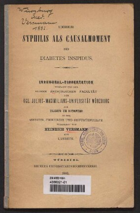 Ueber Syphilis als Causalmoment des Diabetes insipidus