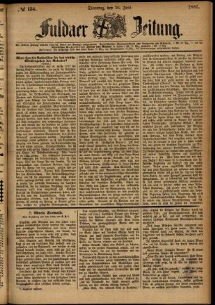 Ausgabe vom Dienstag, den 16. Juni 1885.