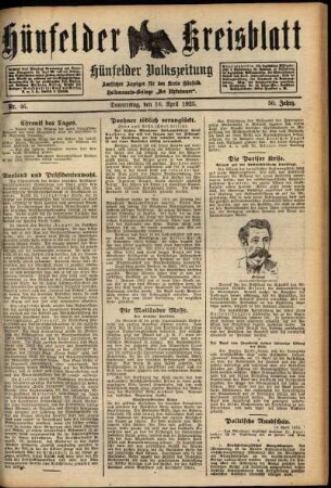 Ausgabe vom Donnerstag, den 16. April 1925.