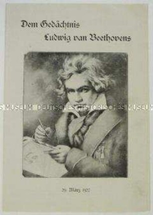 Programm zu einer Veranstaltung anlässlich des 100. Todestages von Beethoven