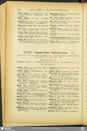 XXXIV. Pommerscher Bezirksverein.