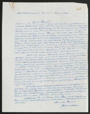 Brief von Julius Levin an Gerhart Hauptmann