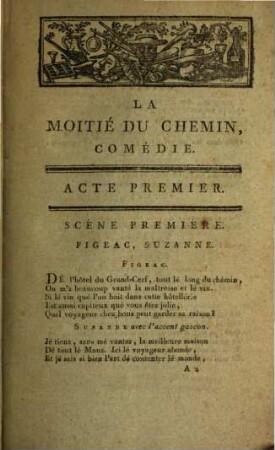 La moitié du chemin : Comédie en trois actes et en vers