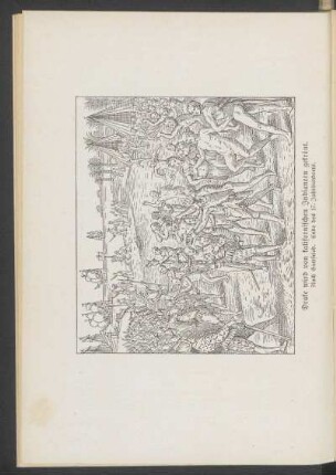 Drake wird von kalifornischen Indianern gekrönt. - [Illustration] : Nach Gottfried. Ende des 17. Jahrhunderts.
