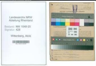 Entnazifizierung Alois Wittenberg , geb. 18.06.1899 (Kaufmann)
