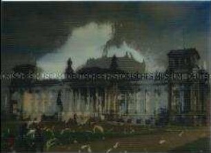 Wackelbild-Postkarte zum Reichstag