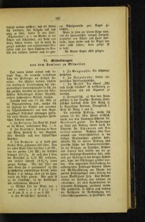 Mitteilungen aus dem Seminar zu Ottweiler