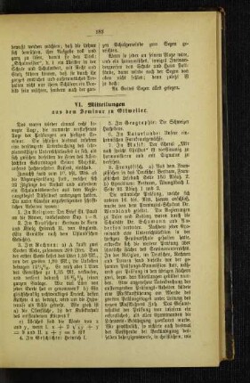 Mitteilungen aus dem Seminar zu Ottweiler