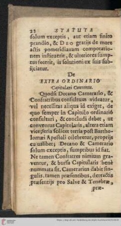 De extra ordinario Capitulari Conventu