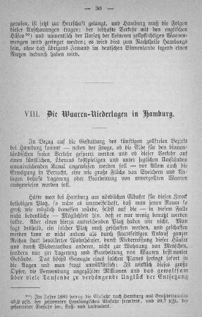 VIII. Die Waaren-Niederlagen in Hamburg.