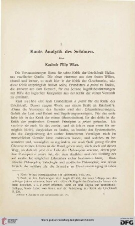 Kants Analytik des Schönen