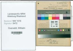 Entnazifizierung Wilhelm Overveldt , geb. 06.11.1904 (Landwirt)