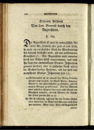 Siebenter Abschnitt. Von dem Beweise durch den Augenschein