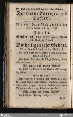 Der kleine Catechismus Lutheri