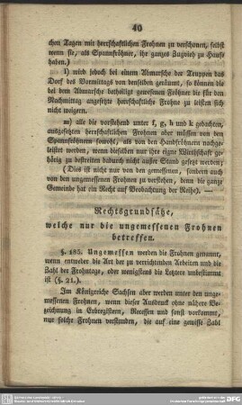 Rechtsgrundsätze, welche nur die ungemessenen Frohnen betreffen
