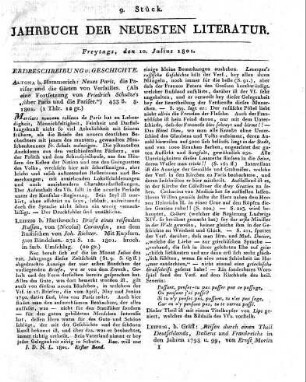 Altona b. Hammerich: Neues Paris, die Pariser und die Gärten von Versailles. (Als eine Fortsetzung von Friedrich Schulze's „über Paris und die Pariser.“) 433 S. 8. 1801.