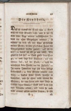 Die Kindheit.