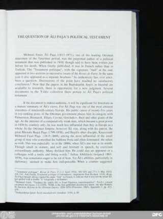 The Question Of Âli Paşa's Political Testament