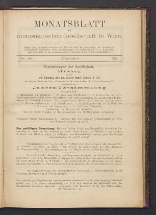 Nr. 101. December. 1891