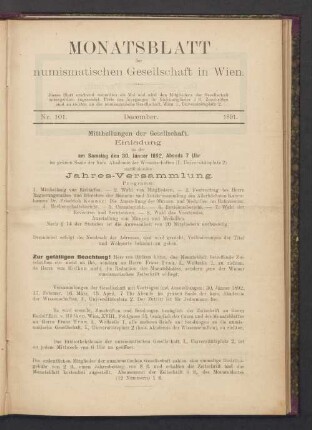 Nr. 101. December. 1891