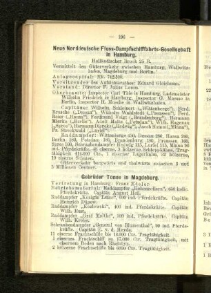 Neue Norddeutsche Fluss-Dampfschifffahrts-Gesellschaft in Hamburg.