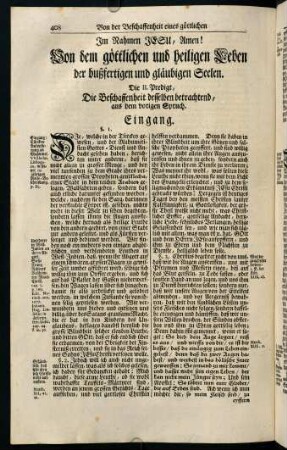 408-425, Die II. Predigt, Die Beschaffenheit desselben betrachtend, aus dem vorigen Spruch.